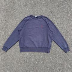 ◎Ralph Lauren ボロ 鬼フェード ラグラン スウェット 茄子紺 M