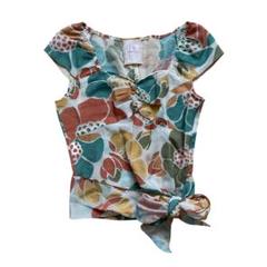 【美品】Sybilla ウエストリボンシアー花柄ブラウス