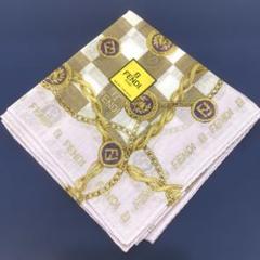 FENDIハンカチズッカ柄ホワイトベージュ&ピンク&水色三枚セット 新品✨ FENDIフェンディ ハンカチ ピンク 格子 薄手 綿100