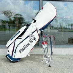 Malbon Golf マルボンゴルフ キャディバッグ スタンド付き ホワイト