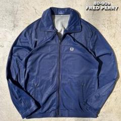希少デットストック80s ポルトガル製　FRED PERRY トラックジャケット 80s Fred Perry トラックジャケット 黒 オレンジ M ポルトガル製