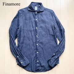 【美品クリーニング済】FINAMORE Napoliインディゴチェックシャツ L 12204_1_expand.jpg