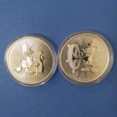 ミッキーマウス・蒸気船、ドナルドダック」 銀貨セット