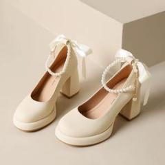 【新品】ウェディングシューズ　ヒール8.5cm 前撮り　結婚式