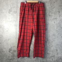 YA4718古着　パジャマパンツ　チェック　赤　黒　白　90s Y2K