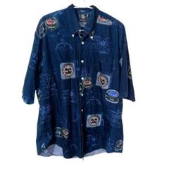 NAUTICA ネイビー 半袖シャツ パッチワーク