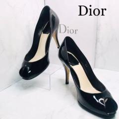 【最高級】Dior パンプス 21cm オープントゥ ブラック