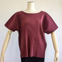 イッセイミヤケ PLEATS PLEASE◆半袖◆ボルドー◆♯3(7067) イッセイミヤケ PLEATS PLEASE◇半袖◇ボルドー◇♯3(7067)