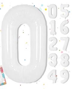 数字バルーン 0 ホワイト 白 バルーン 誕生日 記念日 大きめ ビック