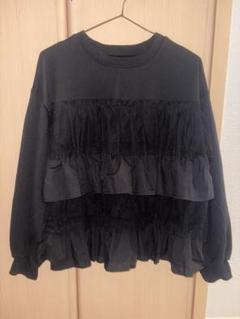〈GRL グレイル〉フリルチュールスウェットトップス　dpk378