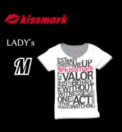 美品レディースM◇KISS MARK◇半袖プラクティスシャツ 白