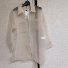 ZARA ベージュ シースルーシャツ M