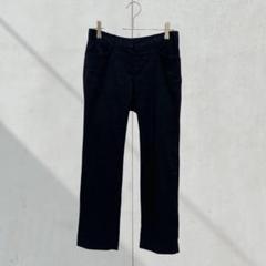 2379 【セオリーリュクス】パンツ　麻　リネン　黒　３４　クロップド丈　大人