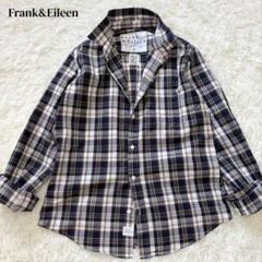 美品 Frank&Eileen 長袖シャツ M相当 BARRY USA製 紺×白