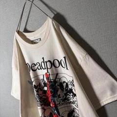 【新品・タグ付】マーベル デッドプール 両面デカロゴプリント Tシャツ XL
