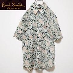 希少 ポールスミス コレクション 花 ボタニカル 総柄 半袖 シャツ