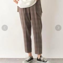 美品❤【グローバルワーク】チェック柄タックテーパードパンツ スラックス アンクル