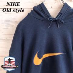 《希少》ナイキ NIKE☆パーカー L デカロゴ ネイビー