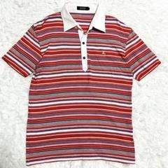 美品✨バーバリーブラックレーベル✨ポロシャツ ホースロゴ ボーダー 半袖 赤 Ｍ