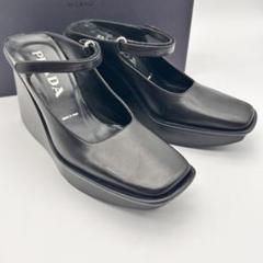 極美品 PRADA 厚底 ウェッジソール サンダル プラットフォーム ヒール