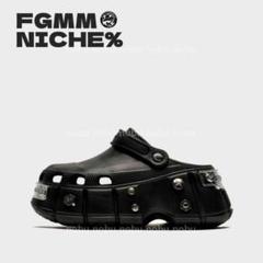 正規品FGMM厚底サンダルデカ靴 スリ ッパy2k 金具黒白