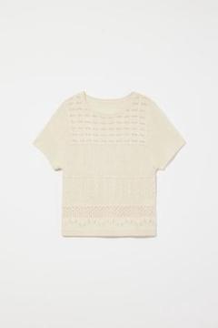 【未使用品】Eaphi big collar ami knit ベージュ　フリー 未使用品】Eaphi big collar ami knit ベージュ フリー - メルカリ