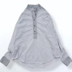美品＊LACOSTE スタンドカラー ストライプ シャツ プルオーバー 38