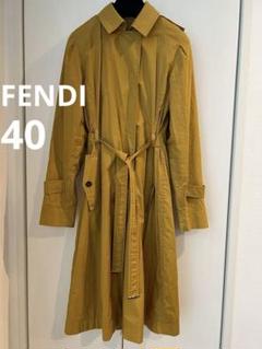 FENDIフェンディ ダークブラウンリネントレンチコートスプリングコート42 4103824E0092_m1_a002.jpg