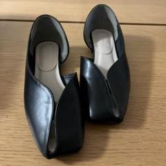 TWALA 黒 オープントゥ フラットシューズ