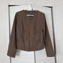 ノーカラージャケット ブラウン 茶色 - メルカリ