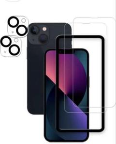 HKKAIS iPhone13 ガラスフィルム 全面保護【2+2 枚セット】