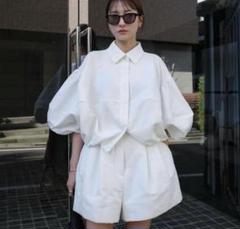 【新品未使用タグ付き】CLANE 花柄ブラウス　ピンク　サイズ1 クラネ花柄バックプリーツブラウスピンクレアclane pleats