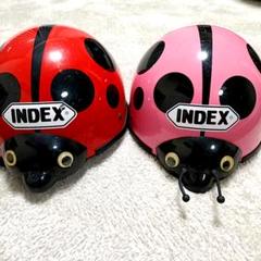 早い者勝ち★INDEX てんとう虫ヘルメット 赤 ピンク 2個セット