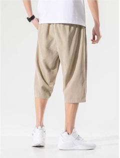 サルエルパンツ メンズ ガウチョパンツ ワイドパンツ クロップドパンツ カジュアル 綿麻パンツ 7分丈 大きいサイズ 夏 リネン スウェットパンツ リゾートの中古 未使用品を探そう メルカリ