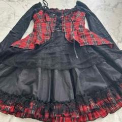h.naoto jelly 赤チェックワンピース　ゴスロリ