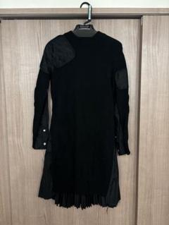 美品◎SACAI レース × ニット ドッキングワンピース 変形 ブラック