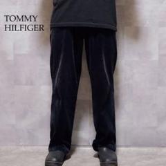 TOMMY HILFIGER ネイビー コーデュロイ 2タックスラックスパンツ