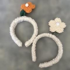 花モチーフ ヘアバンド 2点セット
