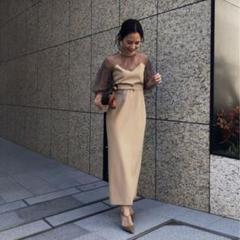 最安値　ameri エアリースリーブタイトドレス　アメリヴィンテージ Ameri VINTAGE - 新品 AMERI AIRY SLEEVE TIGHT DRESSの通販 by