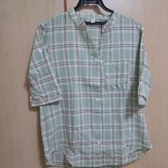 チェック柄シャツ　グリーン　M