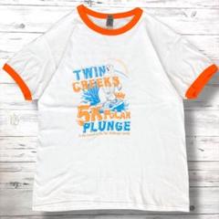 GILDAN ギルダン Tシャツ デカロゴ 白×オレンジ L 1176