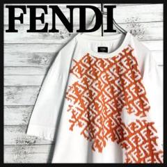 11510【美品・近年モデル】フェンディ☆ズッカ柄半袖tシャツ　定番カラー白