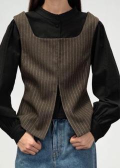 AMOMENTO STRIPE CORSET VEST アモーメント
