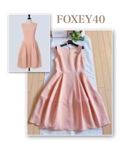 13万✨美品 フォクシー Vバロンワンピース Aライン 19年 ピンク