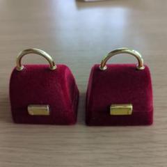 赤いベルベットミニチュアハンドバッグ2個セット