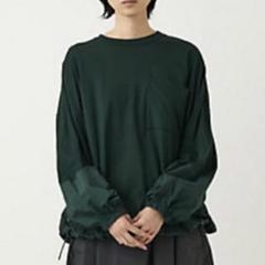 品質が ナゴンスタンス nagonstans ナイロン切替カットソー グリーン トップス