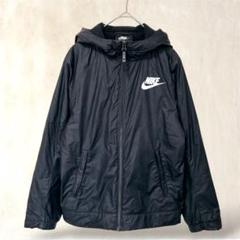 NIKE ナイキ　フード付ジャンパー【M】ブラック黒　フルジップ　裏フリース　冬