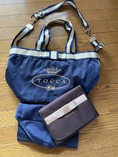 新品☆TOCCA ネイビー リボン柄 マザーズバッグ Fサイズ 新品☆TOCCA ネイビー リボン柄 マザーズバッグ Fサイズ