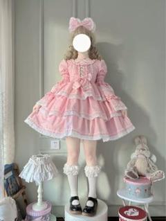 愛されシンプルロリータワンピース❤️普段着に最適！女子会にも✨3段フリル✨ 愛されシンプルロリータワンピース❤️普段着に最適！女子会にも