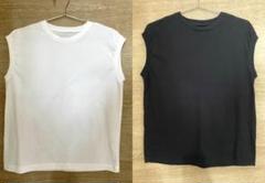 Mサイズ　無印良品　ノースリーブカットソー　白黒2枚まとめ売り